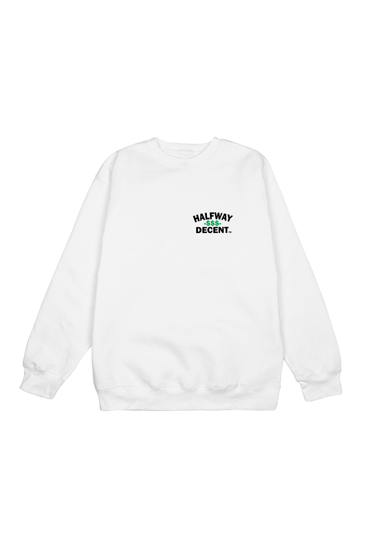 WHITE MONEY LAUNDERING CREW NECK